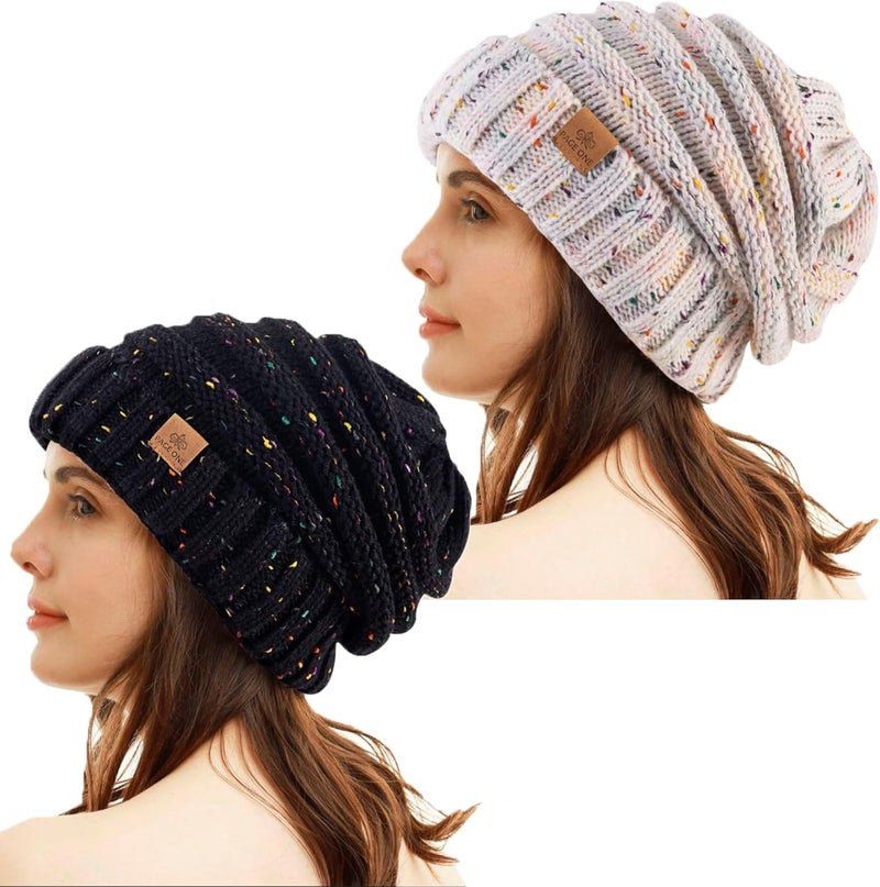 PAGE ONE Womens Winter Beanie Warm Cable Knit Hat Style Stretch Trendy Ribbed Chunky Cap - Image 1